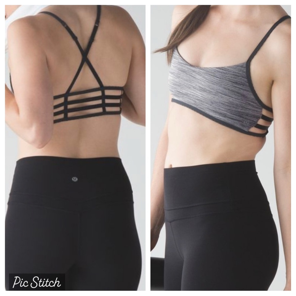 10 Lululemon Hot Spell Bra
Space Dye Camo Seal Grey Deep Coal / Deep Coal gray